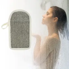 Unique Bargains Jute Bath Brush for Shower 5.51"x4.13" Deep Gray 1 Pc
