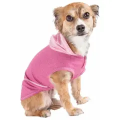 Pet Life Active Pull-Rover Premium 4-Way Stretch Two-Toned Sleeveless Hoodie Dog and Cat T-Shirt - Pink