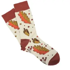 Fall Leaves and Acorns Pattern Socks (Women's Sizes, Adult Medium) from the Sock Panda