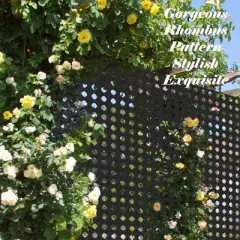 CLIHOME Outdoor Rhombus-Shaped Metal Decorative Screens,Freestanding Outdoor Indoor Privacy Screen