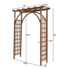 Karl Home 7FT Brown Wood Garden Arbor