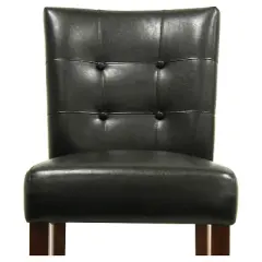 Set of 2 24" Alexandra Button Tufted Counter Height Barstool Dark Brown - Inspire Q
