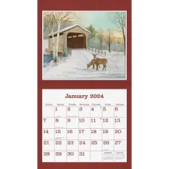 Lang 2024 Wall Calendar 24"x12" Covered Bridge