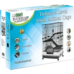 A&E Cage Company Deluxe 4 Level Chinchilla, Guinea Pig and Rabbit Small Cage - Black