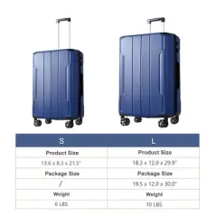 YONWAY 2 Piece Hardshell ABS Luggage Sets, Expandable Retro Luggage Set with TSA Lock and Spinner Wheels