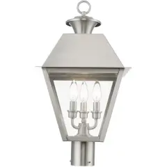 Livex Lighting Wentworth 3 - Light Post Light in  Brushed Nickel