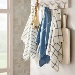 3pk Kitchen Towels Blue - Figmint&trade;: Cotton Check Dish Towel Set, 28"x18", OEKO-TEX Certified, Easter Decor