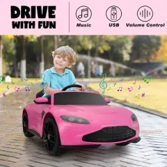 Sandinrayli 12-Volt Kids Ride on Toy Car Electric Car Licensed Aston Martin with Remote Control and LED Lights