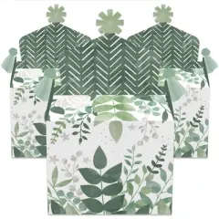 Big Dot of Happiness Boho Botanical - Treat Box Party Favors - Greenery Party Goodie Gable Boxes - Set of 12