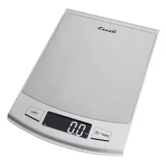 Escali Passo Large Capacity Digital Scale: Stainless Steel Kitchen Food Scale with Backlit Display, 22lb Max Capacity