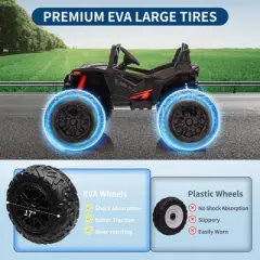 2 Seaters 24V Ride on UTV with Remote Control,10AH Battery, 400W Powerful Motors, Electric Ride Toy with Metal Suspension,LED Lights, Music, Horn