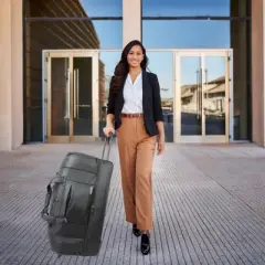 World Traveler Dejuno 30-Inch Nylon Rolling Duffel Bag with Drop Bottom