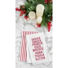 C&F Home Christmas Reindeer Names Cute Humor Cotton Flour Sack Kitchen Dishtowel