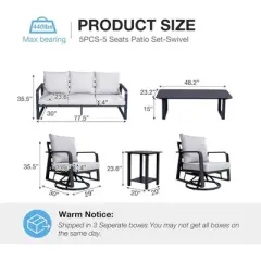 SUGOLD Outdoor Patio Furniture Set, Small Sectional Conversation Set, All-Weather Wicker Furniture Sofa Set, L-Shaped Outdoor Patio Seating with