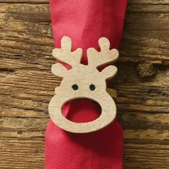 Split P Ginger Deer Napkin Ring Set of 4