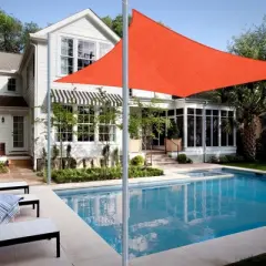 Yescom 16x12 Ft 97% UV Block Rectangle HDPE Sun Shade Sail Heavy Duty Canopy Garden Red