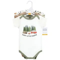 Hudson Baby Unisex Baby Cotton Bodysuits, Little Camper