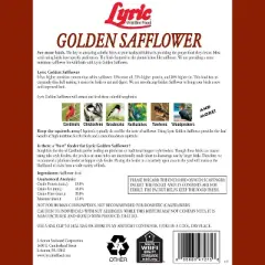 Lyric Golden Safflower Bird Seed for Outside Feeders - Attracts Cardinals, Chickadees, Woodpeckers & More, 5 lb Bag