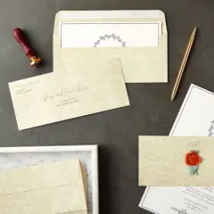 Sustainable Greetings 50 Pack #10 Parchment Business Envelopes with Self-Adhesive Strip for Mailing Letters, Invitations, 4 1/8 x 9 1/2 In