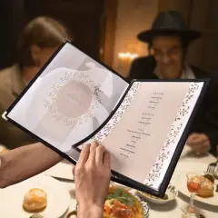 WeChef 30 Packs Restaurant Menu Covers 8.5 x 11" Triple Fold 3 Pages 6 Views Black