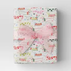 30&rdquo; 20 sq ft Christmas Roll Wrap Dachshunds in Sweaters and Scarves - Wondershop&trade;