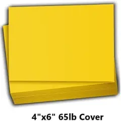 Hamilco Colored Scrapbook Cardstock Paper 4x6 Card Stock Paper 65 lb Cover 100 Pack (Dandelion Yellow)