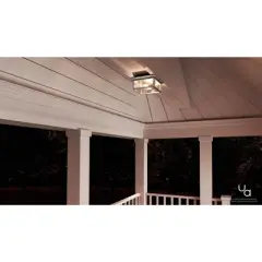 Urban Ambiance Luxury Modern Farmhouse Outdoor Ceiling,  5-1/2"H x 12-3/8"W,  Stainless Steel Finish, UHP1133