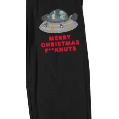 Rick & Morty Merry Christmas Ship Men's Black Sleep Pajama Pants
