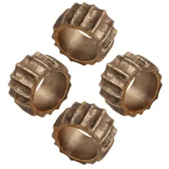 Saro Lifestyle Aluminum Napkin Rings With Ribbed Design (Set of 4)