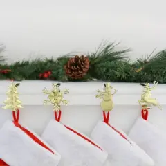 4pk Original MantleClip with Assorted Icons Brass