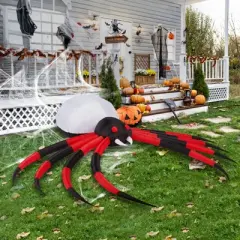 11.8 FT Halloween Inflatables Crawling Spider Outdoor Decorations Scary Halloween Giant Blow up Decorations for Holiday Party Front Yard Lawn Garden
