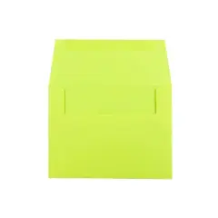 JAM Paper A2 Colored Invitation Envelopes 4.375 x 5.75 Ultra Lime Green WDBH610H