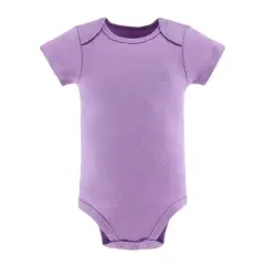 The Peanutshell Baby Girl Short Sleeve Bodysuits, 5-Pack, Purple/Grey/Mint, Newborn to 24 Months