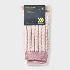 Women's 2pk Lightweight Super Soft Ribbed Checker Crew Socks - All in Motion&trade; 4-10