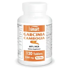 SuperSmart Garcinia Cambogia 2200mg per Day - 60% HCA HydroxyCitric Acid - Garcinia Cambogia Extract | Non-GMO & Gluten Free - 120 Tablets