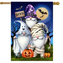 Briarwood Lane Halloween House Flag 40x28 For Outdoor Costumed Gnomes For Halloween House Flag