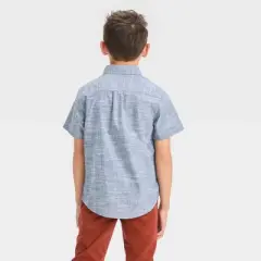 Boys' Short Sleeve Polka Dots Button-Down Shirt - Cat & Jack&trade; Blue