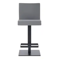 Legacy Adjustable Faux Leather Metal Swivel Barstool Gray/Black - Armen Living