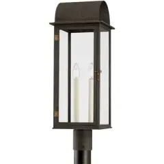 Troy Lighting Bohen 2 - Light Post Light in  French Iron/Patina Brass Clear Shade
