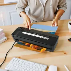 VEVOR Laminator Machine, Cold and Hot Lamination for Max A3 Paper Size, 1 min Quick Warm Portable Laminator, 3-10 mil Thickness, Black