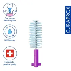 Curaprox CPS 406 Perio Refill Fuchsia, 4-Pack Interdental Brushes for Gentle Cleaning of Larger Gaps