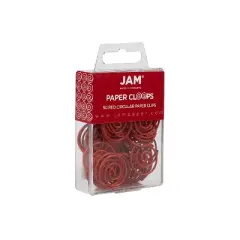JAM Paper Colored Circular Paper Clips Round Paperclips Red 2 Packs of 50 2187138B