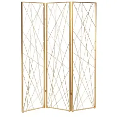 Glam Metal Geometric Room Divider Screen Gold - Olivia & May