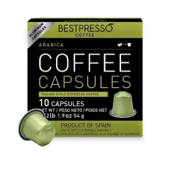 Bestpresso Coffee for Nespresso OriginalLine Machine 120 Pods - Light Intensity Arabica Blend - Certified Genuine Espresso