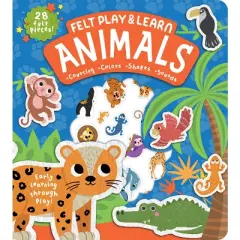 Felt Play & Learn Animals - (Touchy-Feely Felt Play & Learn) by  Alice Barker (Board Book)