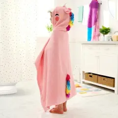 Joyfy Unicorn Hooded Towel for Kids - Soft 100% Cotton Bath Beach Towel - 30" x 50" for Kids 3-10 Years - Absorbent Swim Towel Pullover for Boys Girls