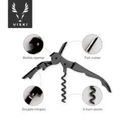 Viski Gunmetal Black Wine, Wine Bottle Opener