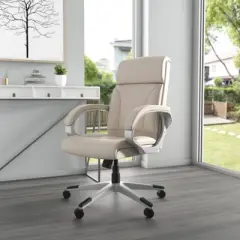 Modern Mid Back Executive Chair Ivory - Boss Office Products