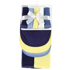 Hudson Baby Infant Boy Rayon from Bamboo Bib, Burp Cloth and Washcloth 10Pk, Blue Yellow, One Size
