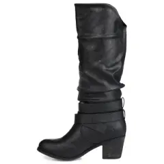 Journee Collection Womens Late Wide Width Stacked Heel Mid Calf Boots